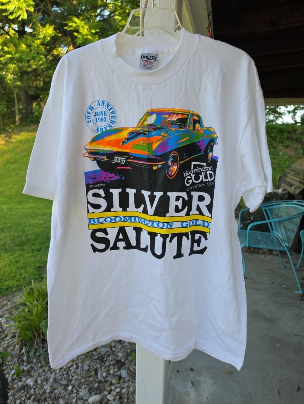 Vintage 1992 Corvette Bloomington Gold Silver Salute 20th Anniversary Shirt
